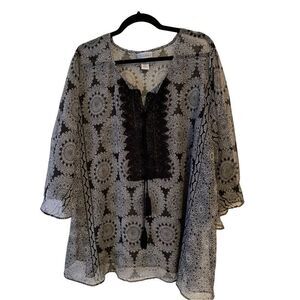 Catherines Sheer Caftan Type Top 3X